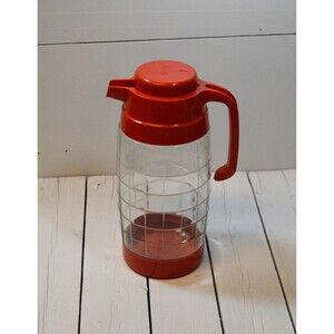 Vintage Glass Red Serving Pitcher